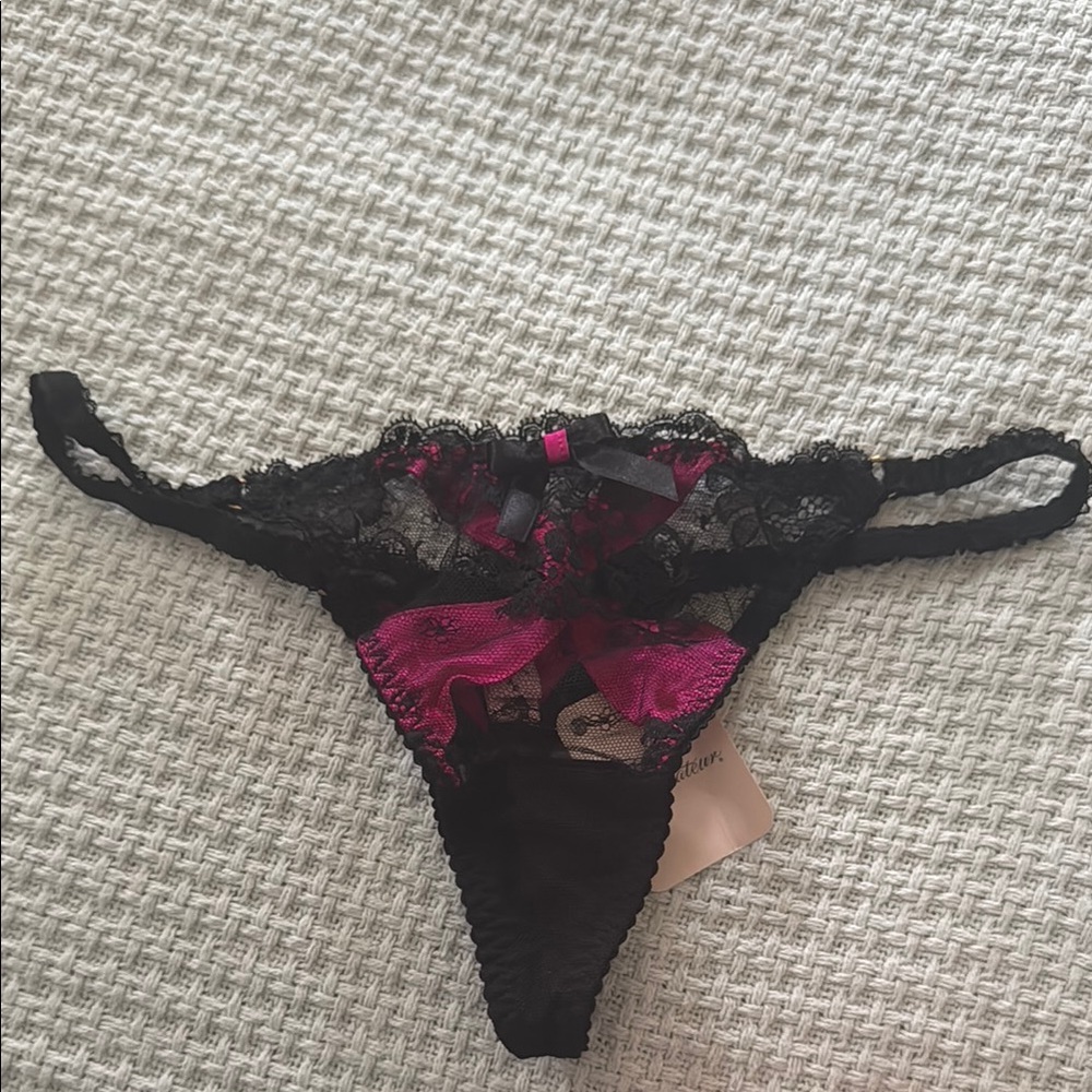 Agent Provocateur Black and Pink Lace Panty
